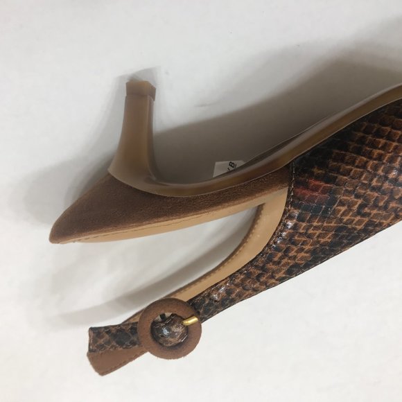 J.Renee’ Snake Print & Suede Fabric Low Heel Sling back - Picture 5 of 12